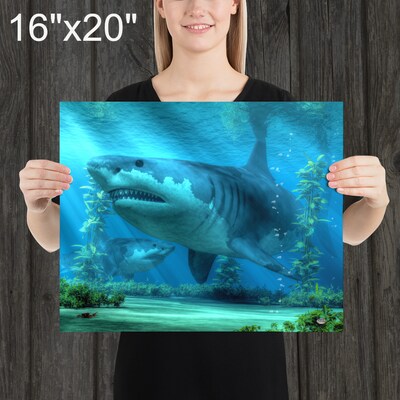 The Biggest Shark - Print - Megalodon Wall Art - image5